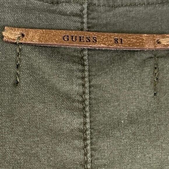 New Guess Maxine Olive Green Denim Sleeveless Zip Up Skinny Romper Jumpsuit Sz 6 - Picture 4 of 6